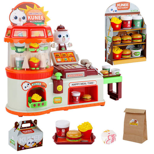 Supermercado para niños Cajero Juguetes Burger Máquina expendedora Tienda de conveniencia 3-9 años 7 Regalos de cumpleaños para niñas Cargo Tienda de conveniencia Pink + Square Random 5 Modelos