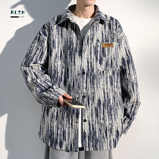Rlzn grasta grasa de gran tamaño tinte tinte de sabor pequeño primavera y otoño más de gran tamaño marca de moda suelta y hermosa chaqueta estudiantil a001-j683 azul 4xl200-230jin [Jin equivale a 0.5 kg]