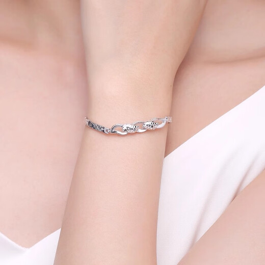 Yuan Shengfu's new PT950 fashionable colorful wave platinum bracelet, exquisite shiny platinum hand jewelry for women, 12.23 grams, length 16CM