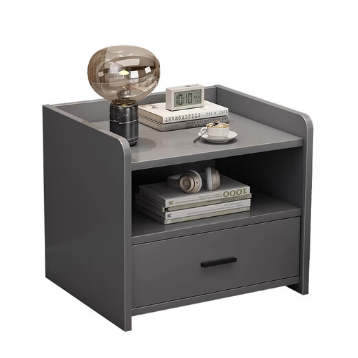 Minyu Light Luxury Bedside Table Simple Modern Bedside Bedside Small Bedside Storage Rack Rental Storage Cabinet Double Drawn Warm White 40 (Limited to 50 pieces per day)