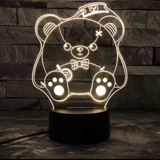 Qingye Egg Party 3D Night Light Baker Dongdong Sheep Apple Периферийная кукла окружающая среда детское подарка на день рождения 3899-5 Zizai Bear Black Bottom 16 Colors Перезаряжаемая модель