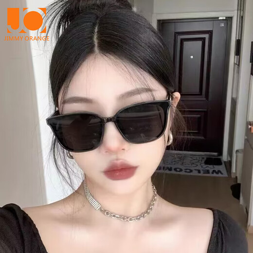 Jimmy Orange太阳镜男女款墨镜gm黑框街拍潮流防晒驾驶开车女防紫外线 钢琴黑