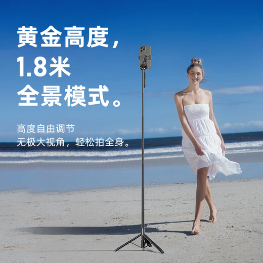 飞利浦蓝牙自拍杆直播手机支架落地三脚架手持云台稳定器便携360度旋转拍照拍摄专用DLK5303B/93