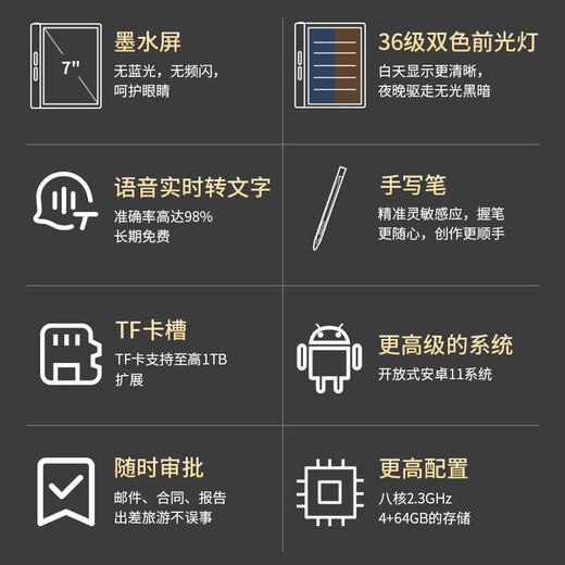 BIGME大我B751 7英寸智能办公本墨水屏电子书阅读器手写本电纸书电子笔记本电子纸  樱花粉保护套套装