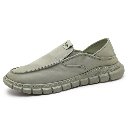 Belle strolls old Beijing cloth shoes men's summer trendy shoes canvas shoes men lazy people drive soft sole no laces light and breathable YS9901 beige 42
