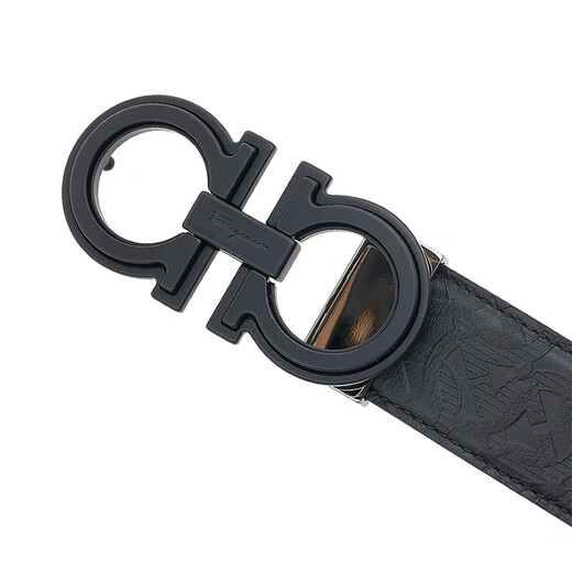 菲拉格慕（Ferragamo）腰带 LOGO印花男士时尚休闲皮带 黑色0749930-S 105
