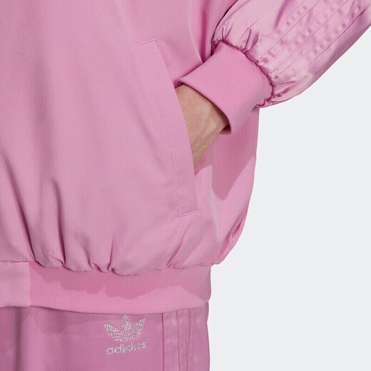 阿迪达斯 三叶草女装运动服宽松透气舒适立领时尚休闲夹克外套 HF9196 淡紫 XS