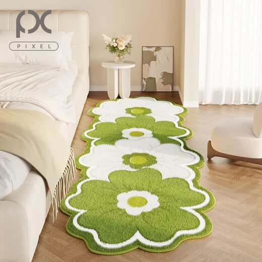 地毯卧室床边毯2024少女异形地垫可洗房间床尾毯加厚长条 绚烂-11964 90*240cm