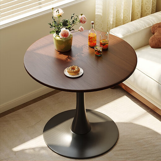 Zhuobo round table dining table round table side table coffee table coffee table reception table BQT02 walnut color 60cm