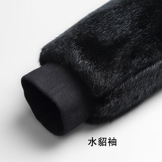 Caesar's new full mink parka men's cross mink liner hooded coat disassembled mink nikon long knee-length fur imported cross mink + mink sleeves XL