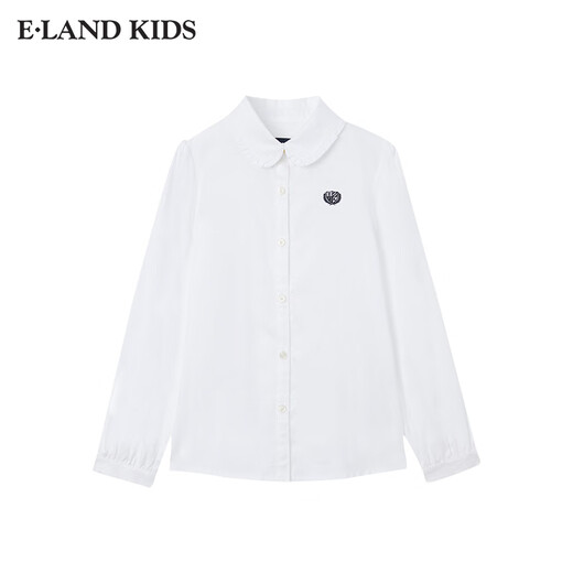 E LAND KIDS new season girls' lace lapel badge embroidered shirt Ivory ivory/39 120