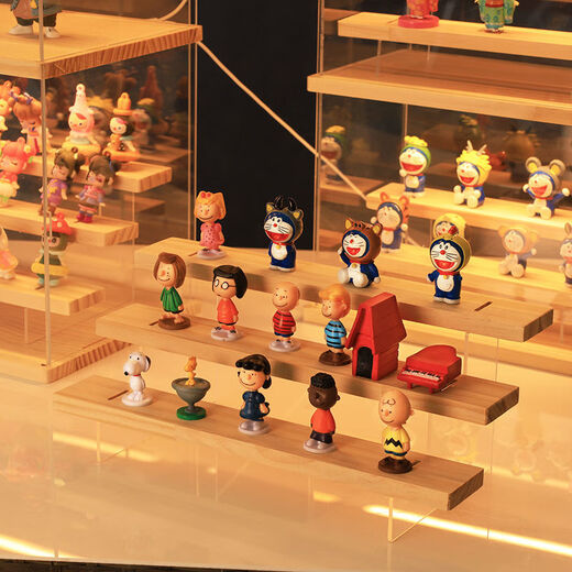 Blind box display stand acrylic bubble mart display box desktop with light dustproof storage hand cabinet display cabinet large 4 steps