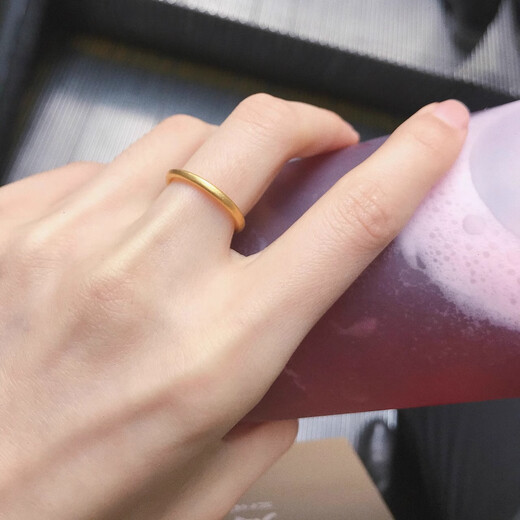 Mansheng Ancient Method Ring Ring for Women Smooth Solid Simulated Alluvial Gold Long-lasting Long-lasting Closed Ring Ring Birthday Gift for Girlfriend Default No. 7, Other Sizes Remarks