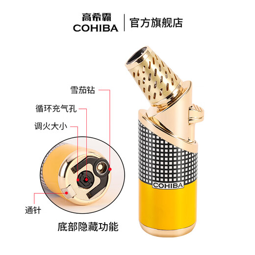 Cohiba cigar scissors, windproof lighter, welding gun, portable cigarette cutter, cigar tools, business birthday gifts for elders