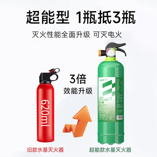 Yuanbang water-based fire extinguisher 980mL simple new energy vehicle-mounted national fire certification fire equipment can extinguish electric fires MSWJ980