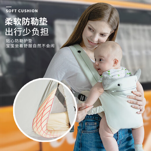 
Beiyou strap baby holding artifact front-held newborn baby going out simple and easy to carry a baby on the back of the baby before and after the baby is young. Upgraded ice-skin-skinned fabric-gradient blue-belt style