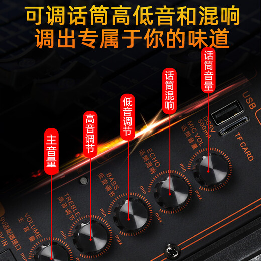 Songchuan International A12-66 outdoor trolley square dance high-power performance activity audio machine karaoke heavy bass Bluetooth 12-inch 15-inch portable mobile stage speaker 12-inch heavy bass flagship version + U-segment microphone pair