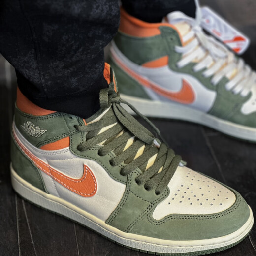Nike Air Jordan 1 High Og'palomino 'Black Toe Erstes Jahr brauner schwarzer Männer Sportbasketballschuhe FB9934-300 Weißgrün Orange 45 (290 mm)