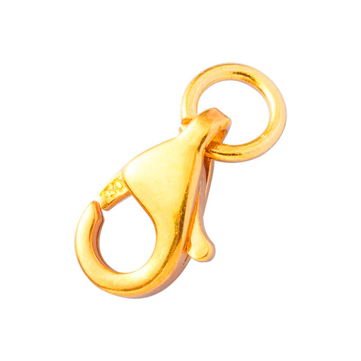 Fat Donglai's same style 18k gold universal buckle head thickened spring buckle lobster buckle necklace buckle pearl diy accessories gold No. 10 18K gold split ring * 1 piece about 0.0