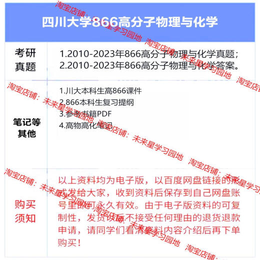 Université du Sichuan 866 Polymer Chemistry and Physics Postgraduate Entrée Examination Materials PDF Toutes les normes ci-dessus