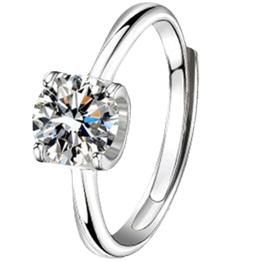 EothPT950 Platinum Four Claws 1 Carat Moissanite Diamond Ring for Women Platinum Valentine's Day Birthday Gift for Girlfriend PT950 Platinum Four Claws Moissanite Ring + Certificate