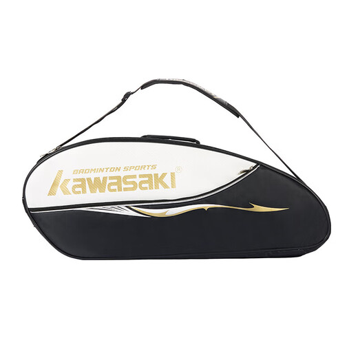 Kawasaki (KAWASAKI) badminton bag large capacity portable shoulder bag racket bag bag 3 pack A8355 black gold