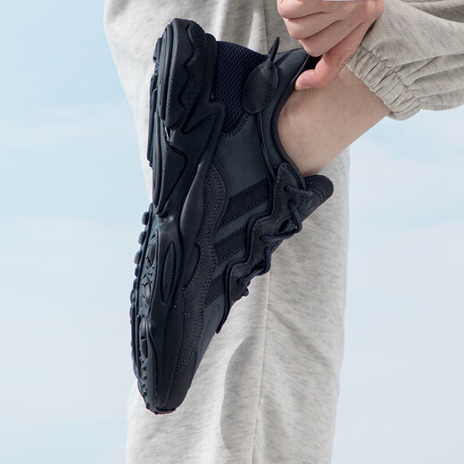 阿迪达斯（adidas）三叶草女鞋男鞋 春季新款时尚休闲透气老爹鞋缓震保暖运动鞋 GY9926/皮质鞋面/深灰/三叶草 41 (内长255mm)