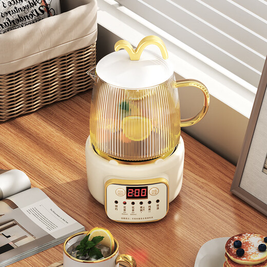 Multifunctional all-glass flower tea health pot office small one-person mini stew pot all-in-one fully automatic household tea boiler 2024 new health cup mini kettle intelligent quick cooking 650ml (automatic heat preservation)