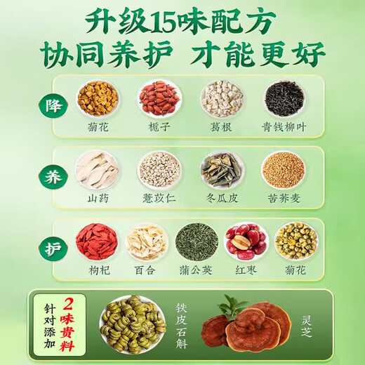 Peking Tongrentang Dendrobium ganoderma lucidum chicodile gardenia tea pueraria Wurzel grünes Geld Willow verlässt Gesundheit Tee Offizielle echte Flaggschiff 1 Schachtel