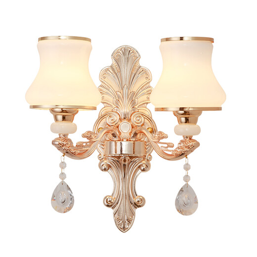 Film and television wall lamp LED European style bedroom bedside lamp living room background decorative wall lamp atmospheric KTV hotel crystal wall lamp X718 single head