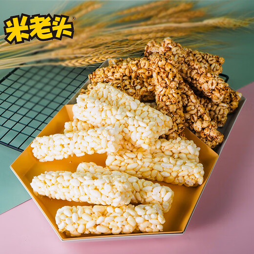 米老头 米通青稞麦棒花生味150g爆米花棒糙米卷代餐能量棒