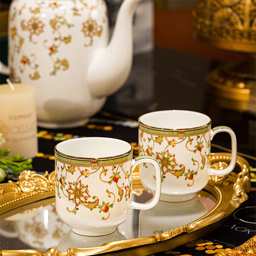 NINE CRANES high-end Jingdezhen water set housewarming and moving bone china water cup high-value tea set complete set of wedding gifts for newlyweds like flowers 8-piece set | gift box + ghostwriting greeting card