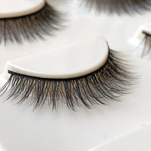 Hanbel 3D false eyelashes natural nude makeup sharpened Internet celebrity upper eye hair curled thick short style plain false eyelashes eyelash simulation C-04 (thick point) 3 pairs - free small glue