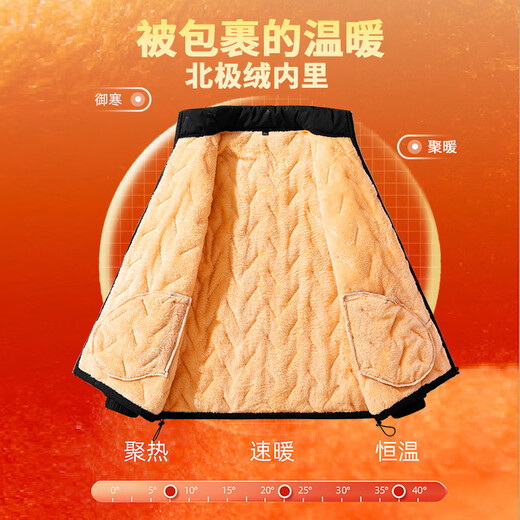 Jeanswest winter cotton coat for men, water-repellent, windproof, cold-resistant and warm, men's jacket, boys' velvet thickened cotton coat