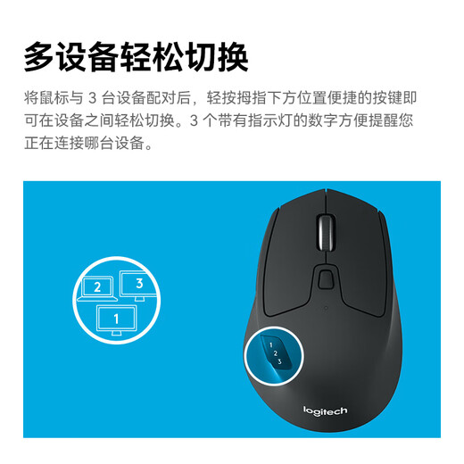 罗技（Logitech）M720 企业级无线办公 蓝牙优联双模鼠标 企业采购大手人体工学鼠标 带无线2.4G接收器【团单优惠】