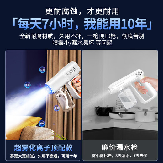 Xiaomi Guoba hypochlorous acid disinfection spray gun alcohol electric blue light nano household ultraviolet handheld spray machine luxury mini green * 2 super atomized ions