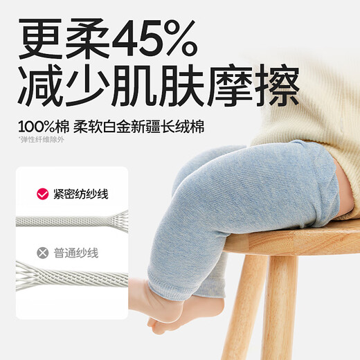 Baby baby kneepads for baby crawling autumn and winter diaper changing artifact all-season warm crawlers knee winter leggings socks blue stripes autumn and winter 100% cotton 3 pairs