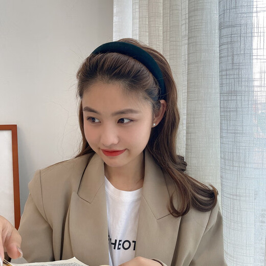 Qiao丂 black velvet headband high skull ins internet celebrity high-end headband slimming retro Hong Kong style hairpin black velvet