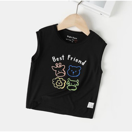 Disney Boys Modal Sans manche T-shirt Small Vest Summer Summer Vêtements pour enfants Tendance des enfants minces d'enfants U13588 blanc 110 cm