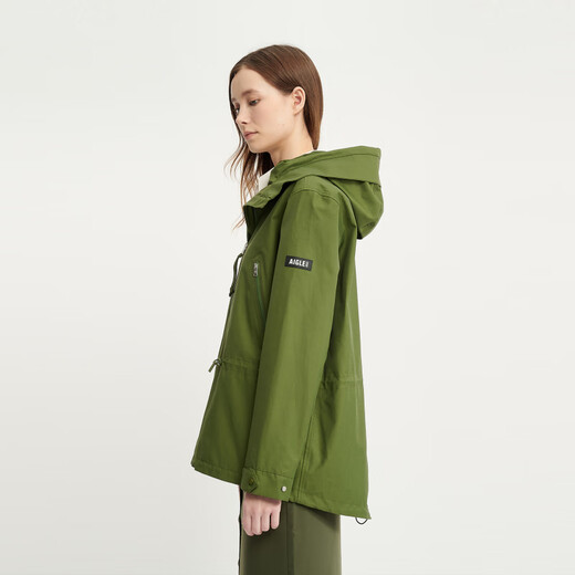 AIGLE AIGLE jacket star's same style windproof, rainproof, breathable, sports casual, fashionable fishtail women's jacket, basil green AR866 40 (170/92A)
