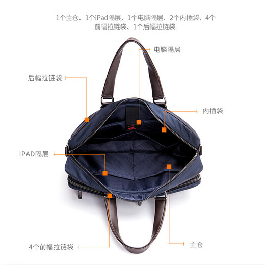 Golf (GOLF) business briefcase men's multi-compartment handbag men's 15.6-inch laptop bag for boyfriend and father