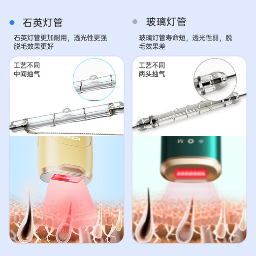 
KONKA (KONKA) Hair Removal Device Freezing Laser Hair Removal Device Painless Hair Removal Instrument Household Hair Shaver Whole Body Armpit Hair Removal to Boyfriend [Medical Star] Double Refrigeration + Red Light Strong Pulse Without Black + Stubborn Coarse and Hard