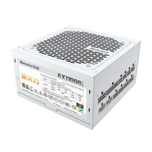 Huntkey Heavy Firepower AX1100G White Trident Gold Medal 1100W Netzteil (80PLUS Gold Medal Vollmodus/ATX3.1/PCIe5.1/Vollspannung/Dual-CPU-Netzteil)