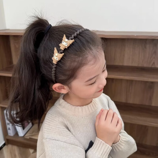 BARY REEF儿童咖色发箍女童带齿防滑女孩2024新款头窟发卡头饰宝宝头箍女款 咖色撞色花朵（头发上这个）