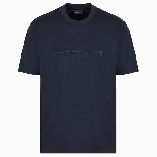 ARMANI/阿玛尼 EA 鹰标男士时尚丝光棉短袖圆领T恤 EM001070 AF13747 卡其 U1098 L