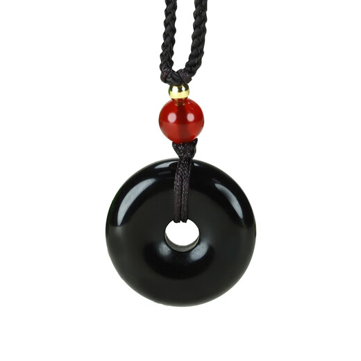 Zexinya jade obsidian pendant safety buckle pendant amulet animal year simple men and women pendant for mother and girlfriend