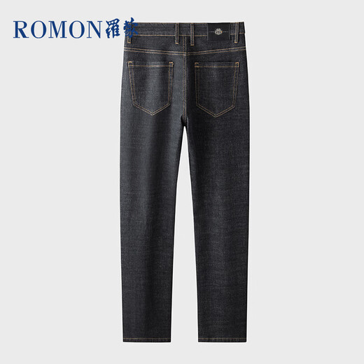 Romon (Romon) Business Casual Straight Jeans Männer Anti-Falten-Mikro-Slide Formale Wear Herren große Hosen 9911 Dunkelblau 34