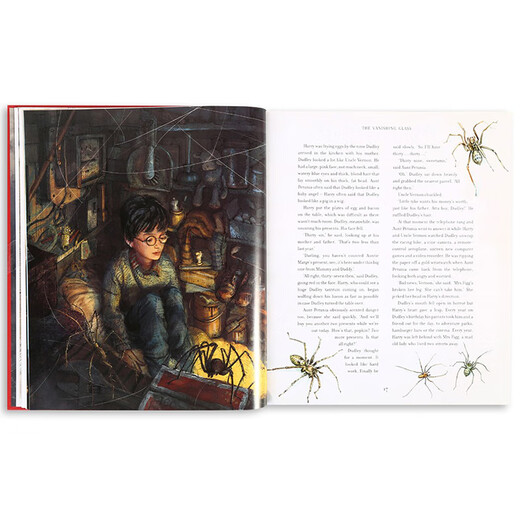 Original English picture book [hardcover] painted illustration version, full set of canvas bags, Harry Potter, big book 12345, Harry Potter and the Philosopher's Stone Secret Room, Azkaban's Prisoner's Goblet of Flame Order of the Phoenix Harry Potter and the Philosopher's Stone, Harry Potter and the Philosopher's Stone, hardcover painted version, big book