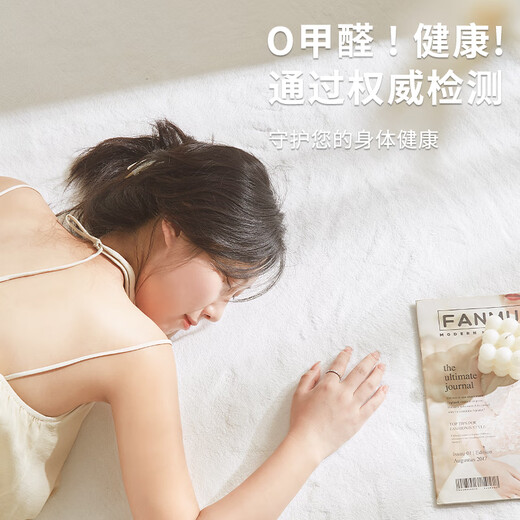 Budis carpet living room and bedroom modern simple cream style thickened non-slip light luxury high-end milk white 200*300cm