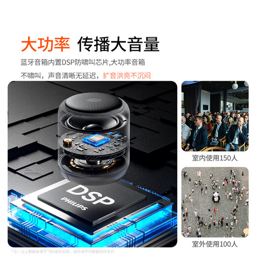 Philips (PHILIPS) National Subsidy Little Bee Lavalier Amplifier Teacher Class Special Conference Radio Microphone Speaker Tour Guide Explains One-to-One Wireless Amplification Package